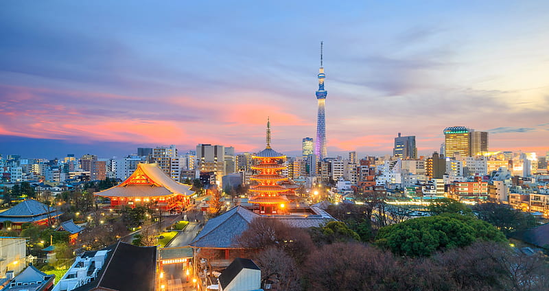 Japan tokyo, skyline, clouds, sunset, buildings, City, HD wallpaper | Peakpx