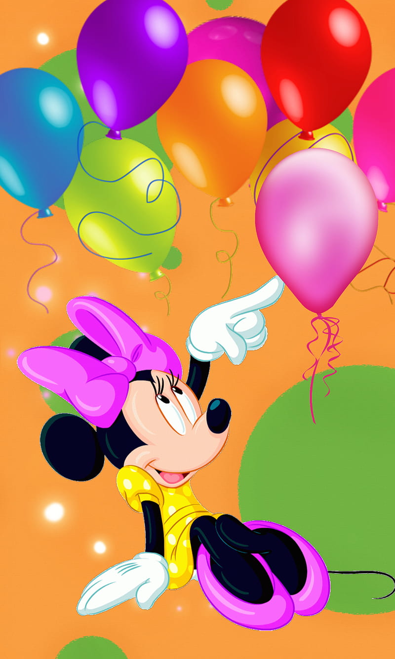 happy birtay, baloon, happy birtday, mickey, HD phone wallpaper