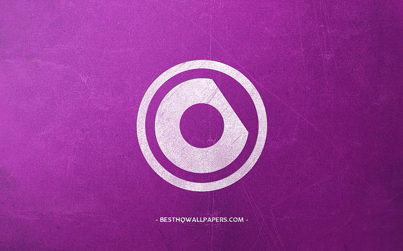 Nicky Romero logo, purple retro background, emblem, retro art, white chalk logo, Nicky Romero, HD wallpaper