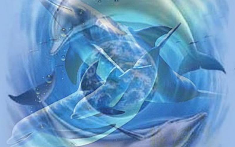 Dolphin swirls, swrils, planet, blue, HD wallpaper | Peakpx