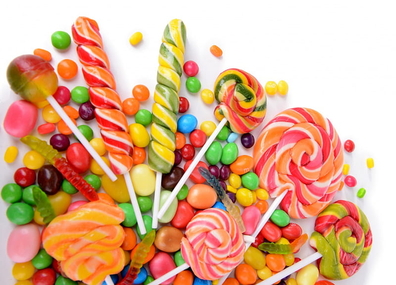 Candy, colorful, fruit, sweet, HD wallpaper
