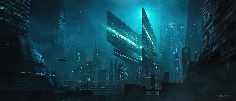 Scifi City Concept , scifi, artist, artwork, digital-art, artstation, HD wallpaper