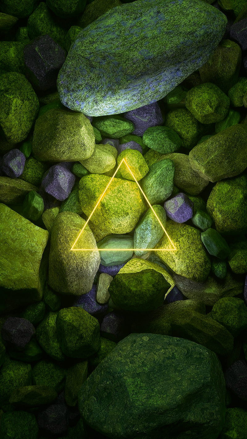Stones, green, nature, neon, pebbles, purple, rock, rocks, yellow, HD phone wallpaper