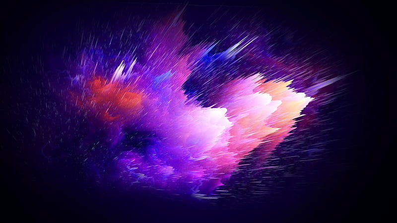 color explosion, particles, cloud, Abstract, HD wallpaper