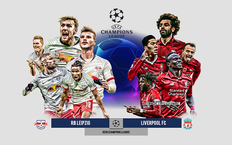 RB Leipzig vs Liverpool FC, Eighth-finals, UEFA Champions League, Preview, promotional materials, football players, Champions League, football match, Liverpool FC, RB Leipzig, HD wallpaper