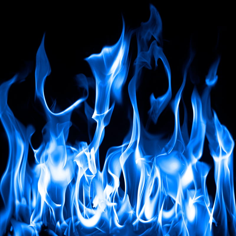 Fire Flame, blue, fire, heat, smoke, HD mobile wallpaper