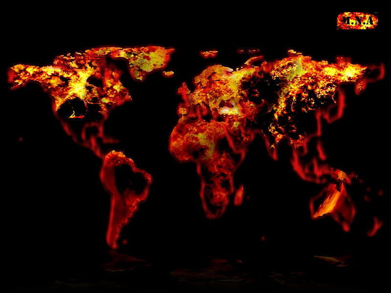 the_world, fire, death, burn, flames, dark, black, earth, HD wallpaper