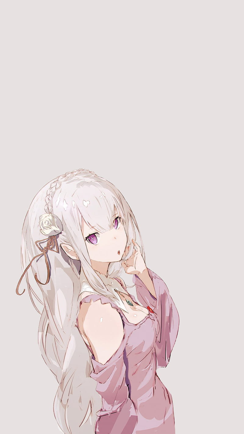 Emilia, anime, anime rezero, re, rezero, zero, HD phone wallpaper