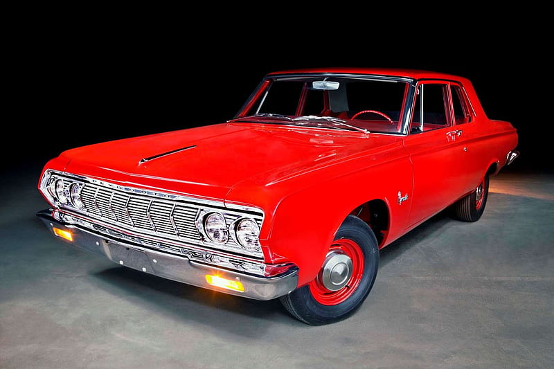 1964-Plymouth-Savoy-Max-Wedge, Classic, 1964, Red, Mopar, HD wallpaper