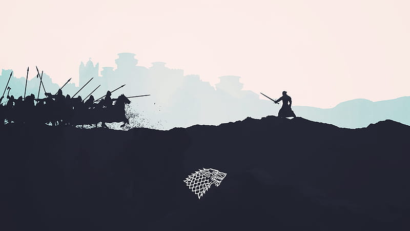 Jon Snow Minimalism, game-of-thrones, minimalism, tv-shows, wolf, jon-snow, artwork, artist, digital-art, HD wallpaper