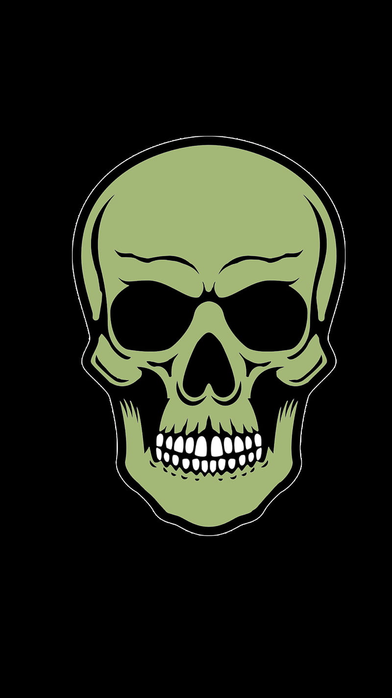 green skull, black, bones, dark, day of the dead, death, halloween, scary, skeleton, skulls, HD phone wallpaper