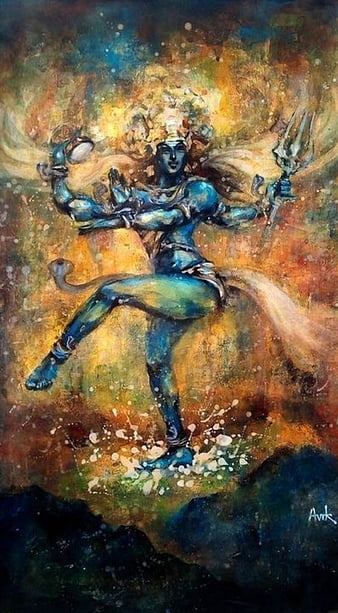 Lord Nataraja, painting, plain, HD phone wallpaper