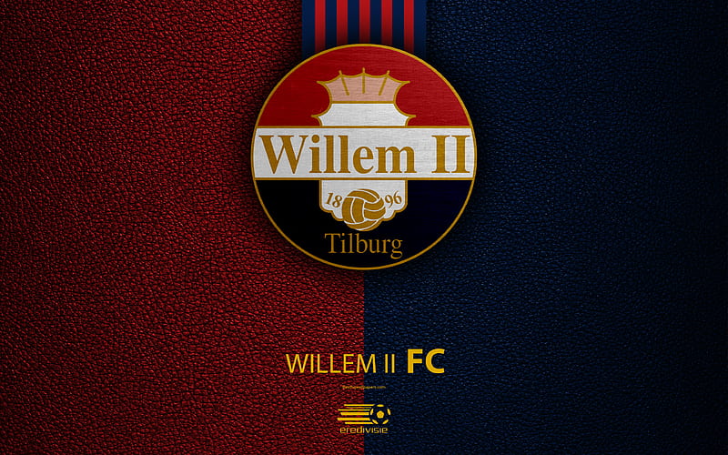 Willem II FC Dutch football club, leather texture, logo, emblem, Eredivisie, Tilburg, Netherlands, football, supreme football league, HD wallpaper