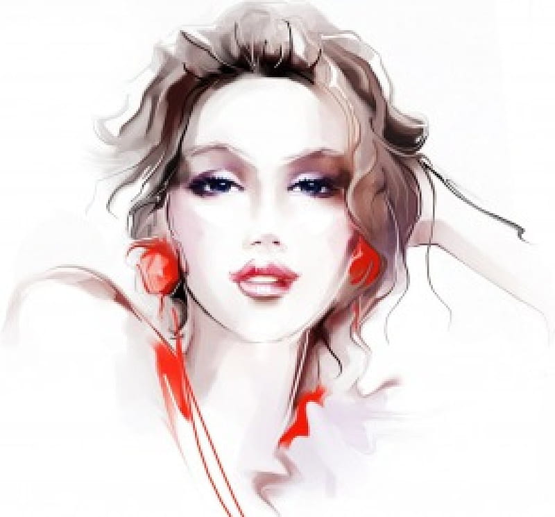 free download | Watercolor 2, painting, red, watercolors, woman, HD ...