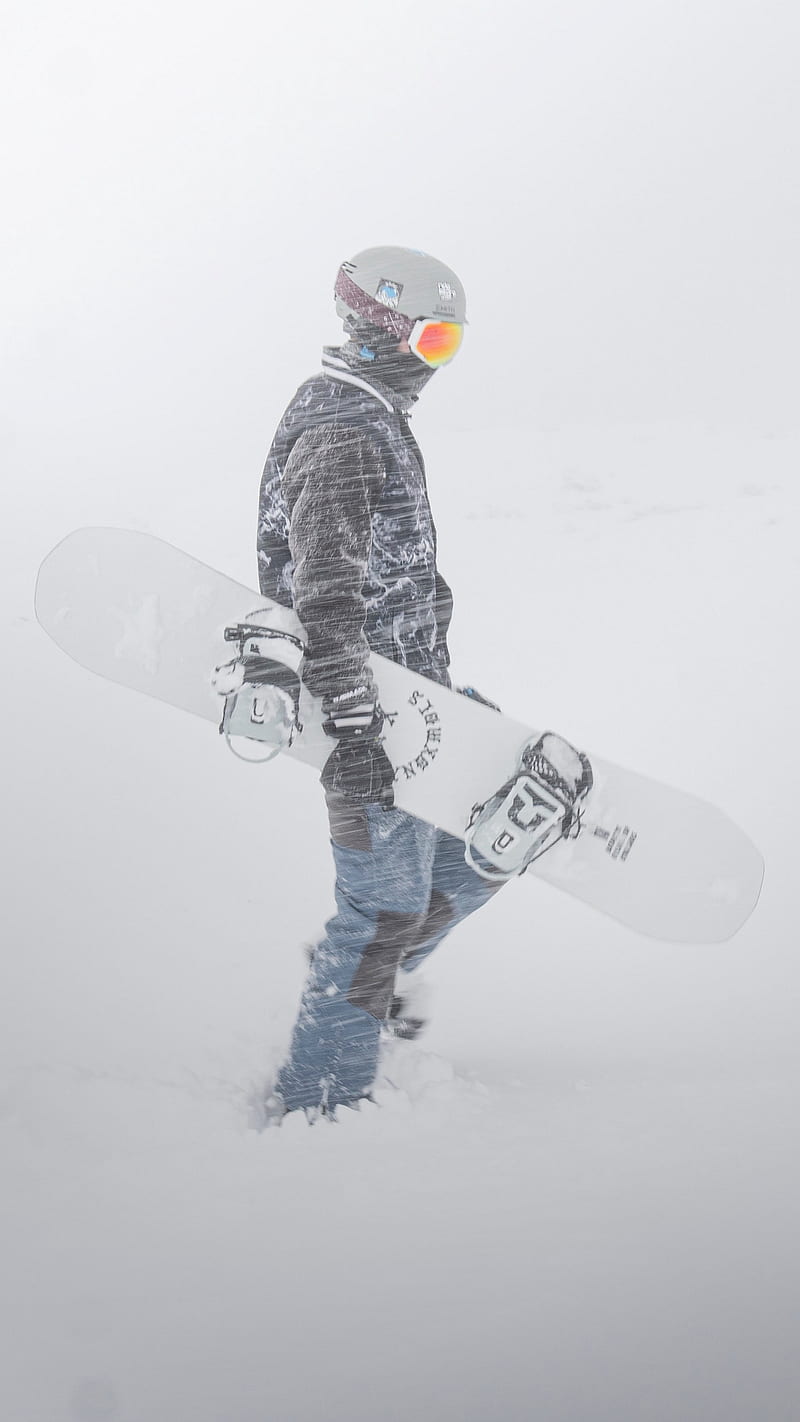 Snowboarder , snow, board, man, blizzard, HD phone wallpaper