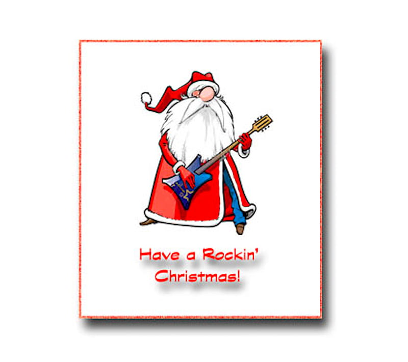 Rockin Santa, christmas, holiday, music, HD wallpaper | Peakpx