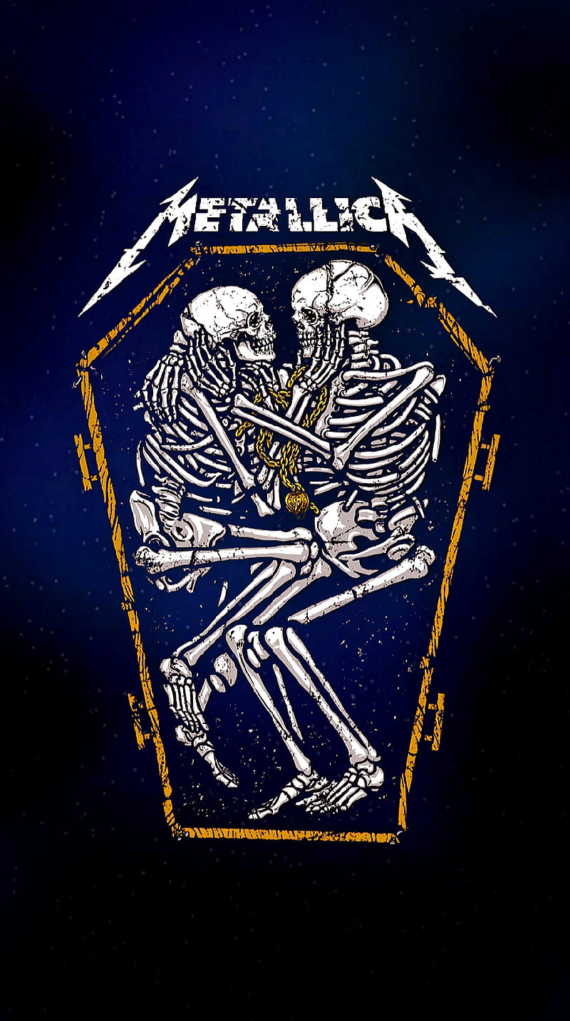 Metallica, band, coffin, heavy metal, logo, skeletons, thrash metal, HD phone wallpaper