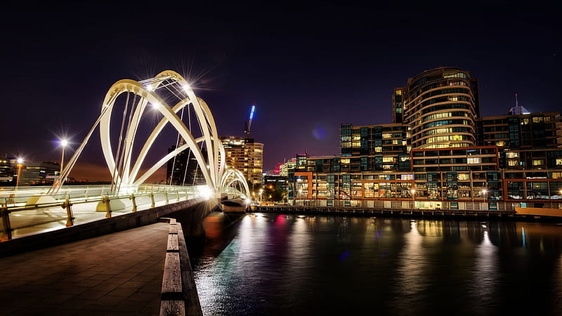 Bridge in Melbourne Australia F, architecture, cityscape, graphy, bridge, wide screen, Melbourne, Australia, scenery, HD wallpaper