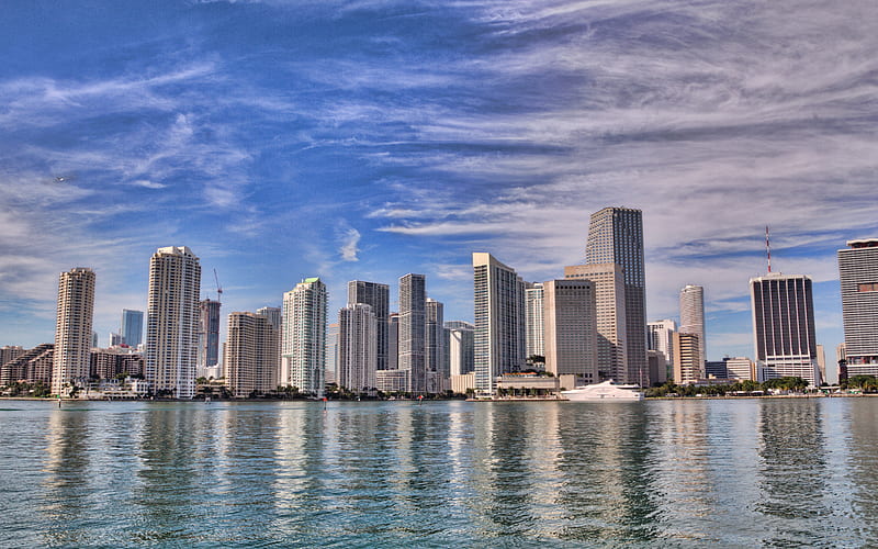 Miami, American city, skyscrapers, Miami cityscape, Miami skyline, City of Miami, Florida, USA, HD wallpaper