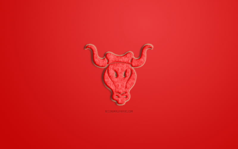 Taurus Zodiac Sign, red fur sign, horoscope signs, zodiac signs, Taurus Sign, astrological sign, Taurus, red background, HD wallpaper