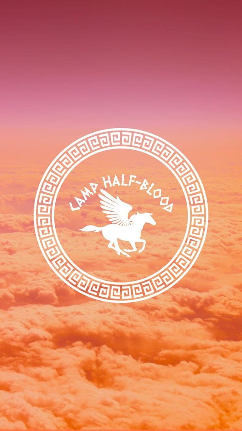 Camp Half-Blood, camp half blood, demigod, greek mythology, halfblood, orange, pegasus, percy jackson, rick riorden, HD phone wallpaper