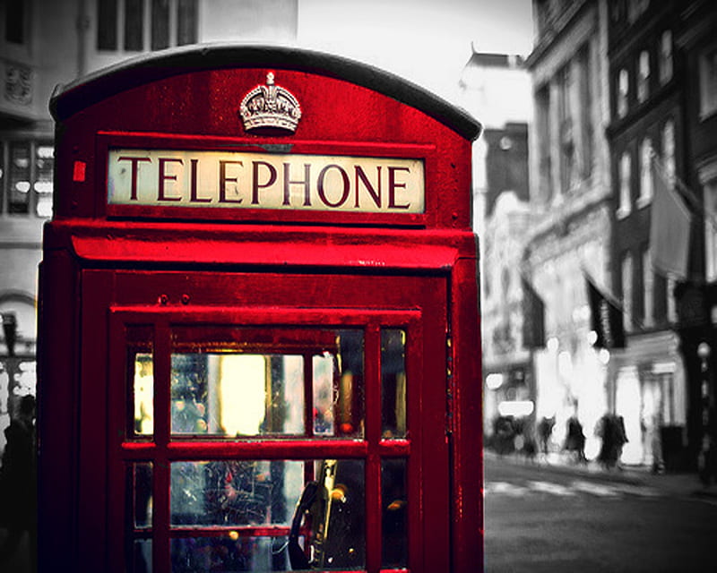 telephone booth, buildings, landscape, london, new, phone, red, HD wallpaper