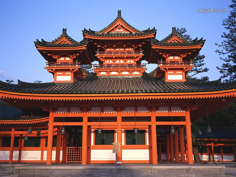 Heian Jingu Shrine, Nishi Tennocho, Okazaki, Sakyo-ku, Kyoto, japan, japon, okazaki, kyoto, shrine, HD wallpaper