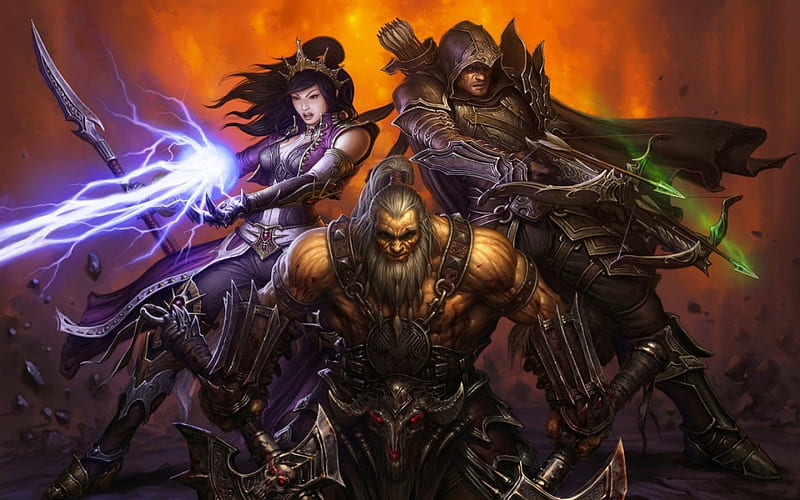 Diablo III Heroes, diablo 3, game, heroes, rol de accion, HD wallpaper