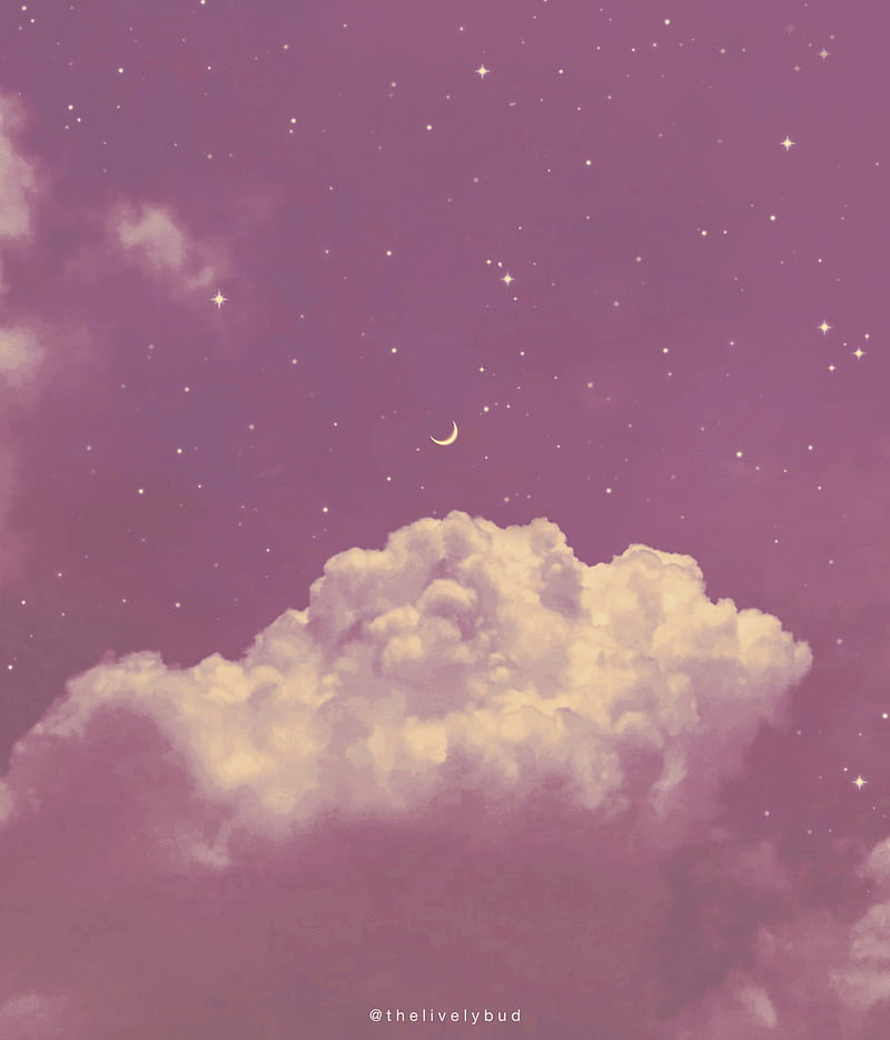 Aesthetic Skies 12 Clouds Iphone Moon Nights Purple Space Stars Warm Hd Mobile Wallpaper Peakpx