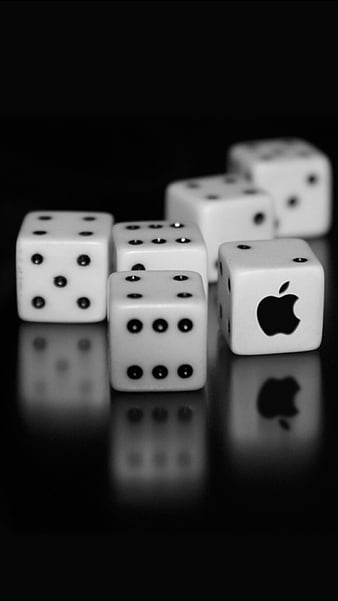 IPhone, apple, apple iphone, dice, game, logo, white, HD phone wallpaper