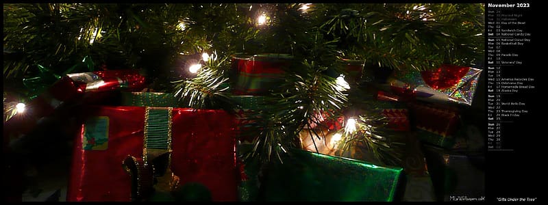 Gifts Under the Tree (Calendar), Dual Monitor Holiday, HD wallpaper