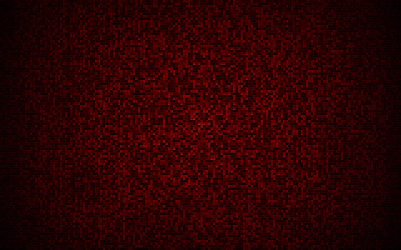 red pixel texture, red squares texture, pixel background, green small tile texture, creative red background, red abstract background, HD wallpaper