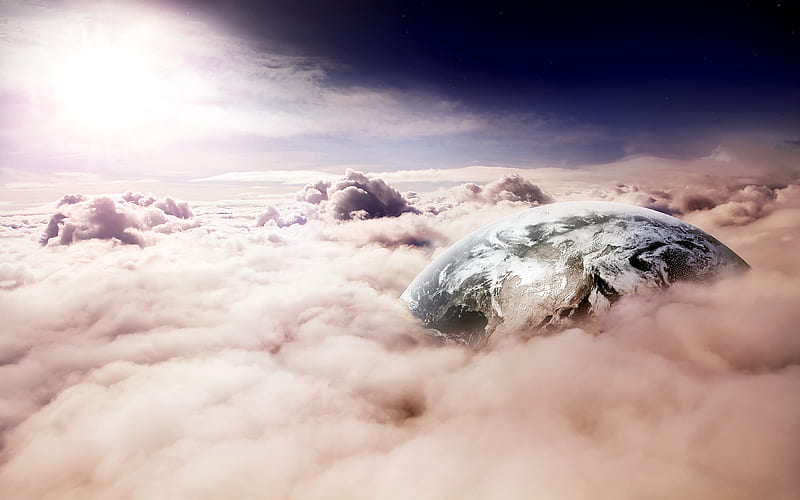 beyond the clouds, earth, Space, HD wallpaper