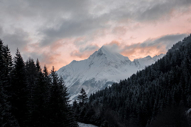 White Snow Capped Mountain , snow, mountains, nature, HD wallpaper