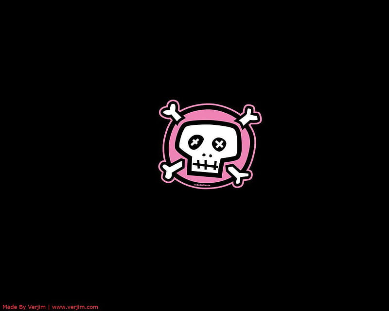 emo skull, emo, cross, bones, skull, pink, HD wallpaper