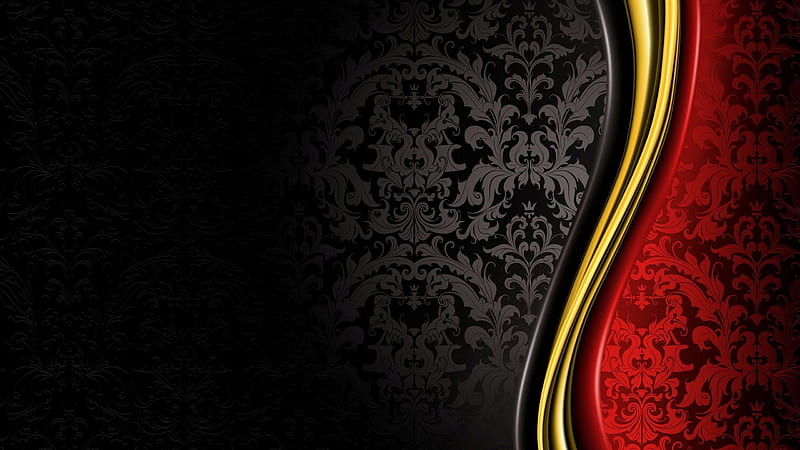 black, yellow, and red damask #luxury #royal #black #gold #red #abstr. Fondo de pantalla negro, Fondo de pantalla de android, Fondo de pantalla elegante, HD wallpaper