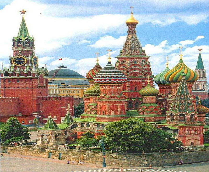 Saint Basil's Cathredral, awesome, colorful, beautiful buildings, cathredral, HD wallpaper