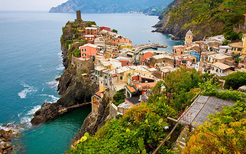 Liguria, autumn, coast, sea, Cinque Terre, Italy, HD wallpaper