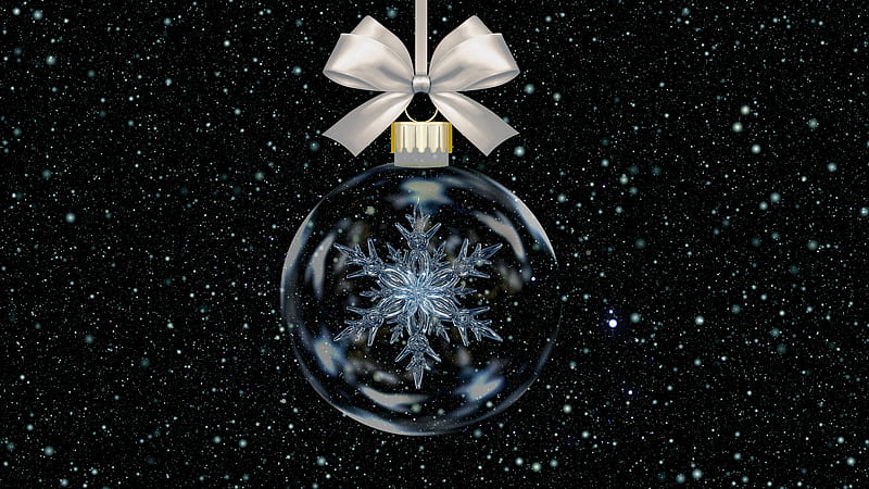 Bauble Black Christmas Ornaments Snowflake, HD wallpaper