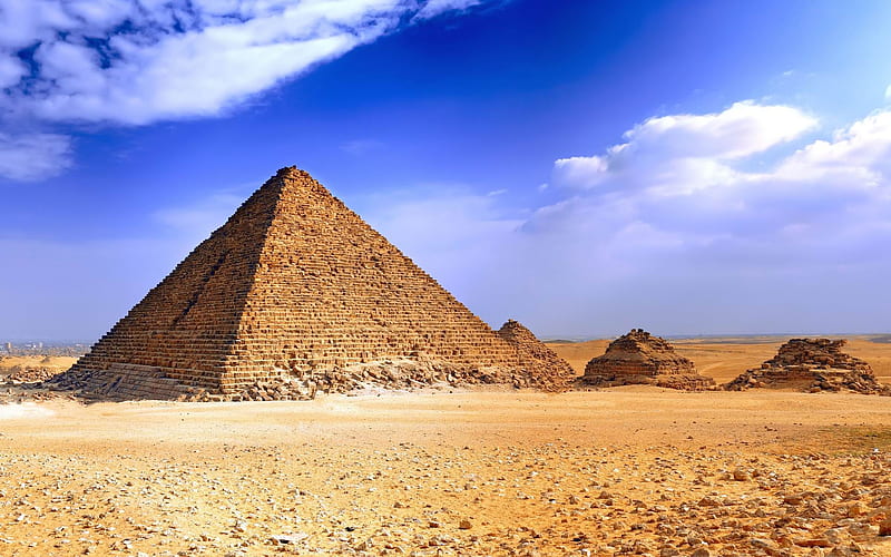 Egyptian pyramids-2012 landscape Featured, HD wallpaper