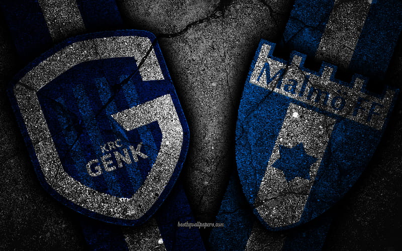 Genk vs Malmo UEFA Europa League, Group Stage, Round 1, creative, KRC Genk, Malmo FF, black stone, HD wallpaper