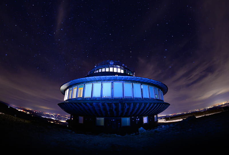 observatory, building, architecture, round, dark, HD wallpaper
