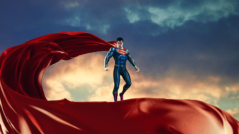 Superman Red Cape, superman, superheroes, artwork, digital-art, artist, behance, HD wallpaper