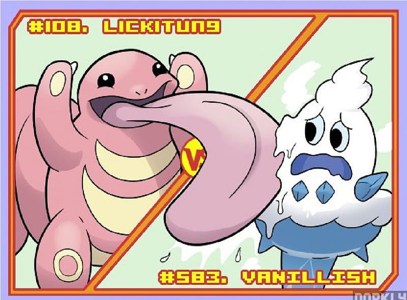 Pokemon Battles That end Wrong: Licktung vs. Vanillish, pokemon, funny, vanillish, licktung, HD wallpaper