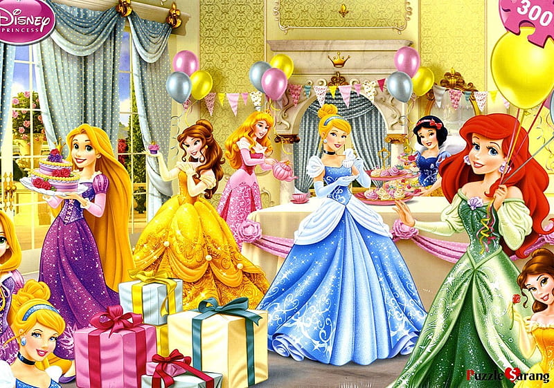 Disney princesses, fantasy, all, luminos, gift, birtay, princess, disney, HD wallpaper