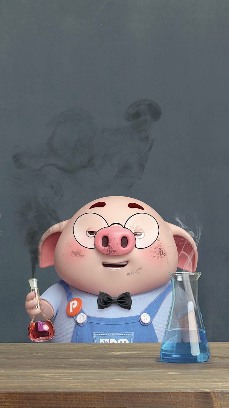 little pig , cartoon, pig p, HD phone wallpaper