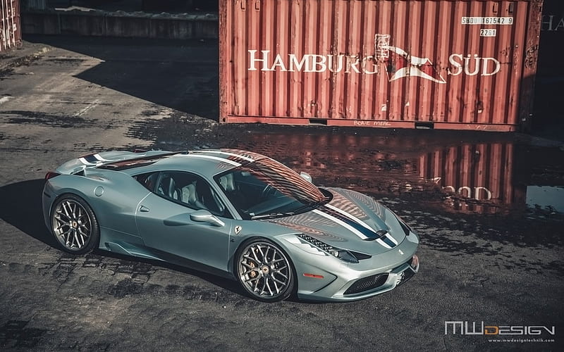 2016, mwdesign, brixton forged, tuning, sports cars, silver ferrari, containers, HD wallpaper