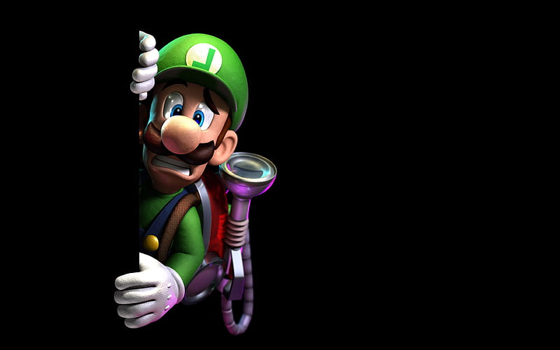 Luigi protagonist, black background, Super Mario, HD wallpaper
