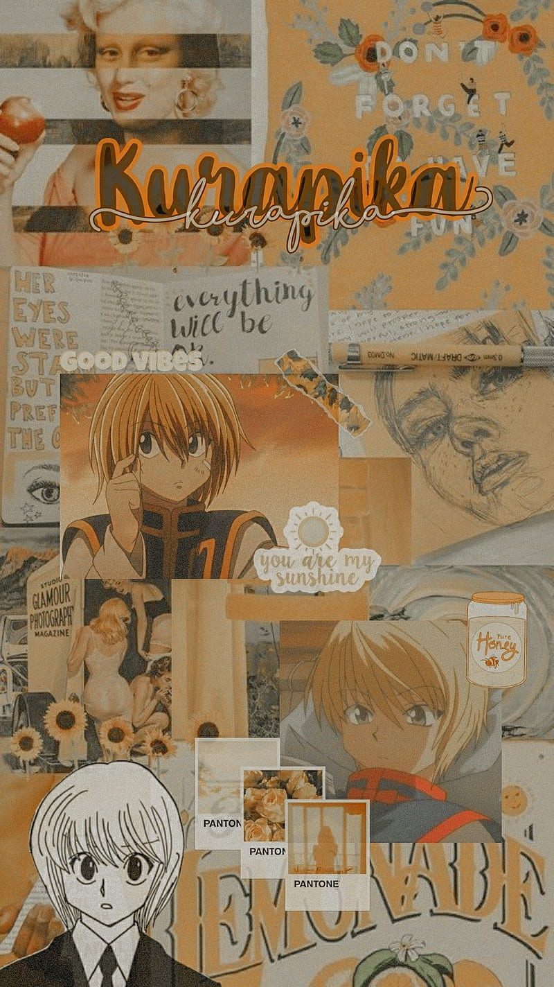 HxH Kurapika, aesthetic, anime, yellow, HD phone wallpaper