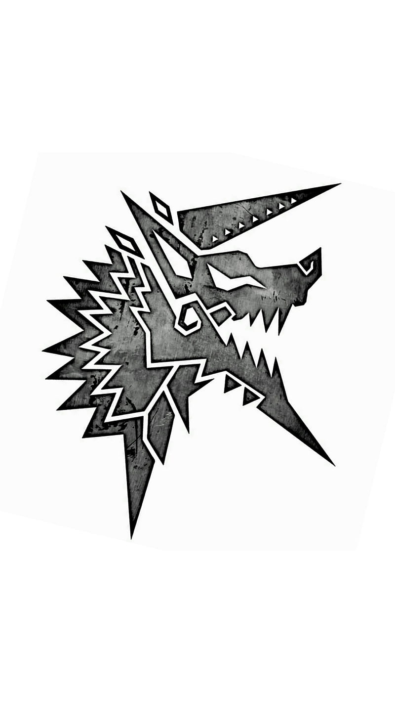 Zynogre Symbol, hunter, metal, monster, monster hunter, sharp, wolf, wolf symbol, zinogre, HD phone wallpaper